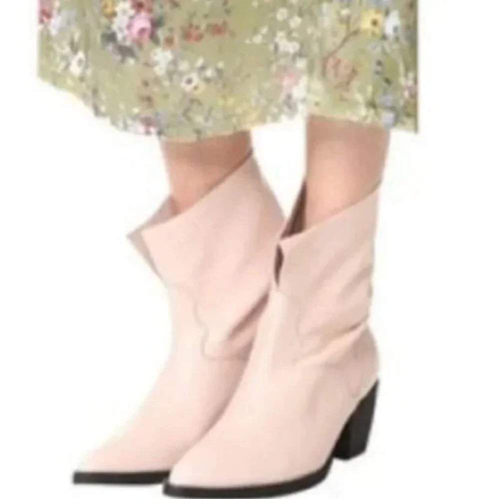 FREE PEOPLE Twilight Slouchy Western Ankle Boots - 38